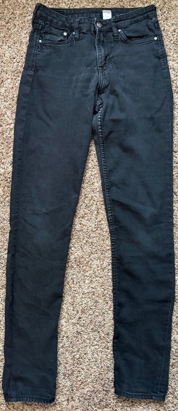 & Denim H&M Black Skinny Regular Waist Denim Jeans Size 27/32